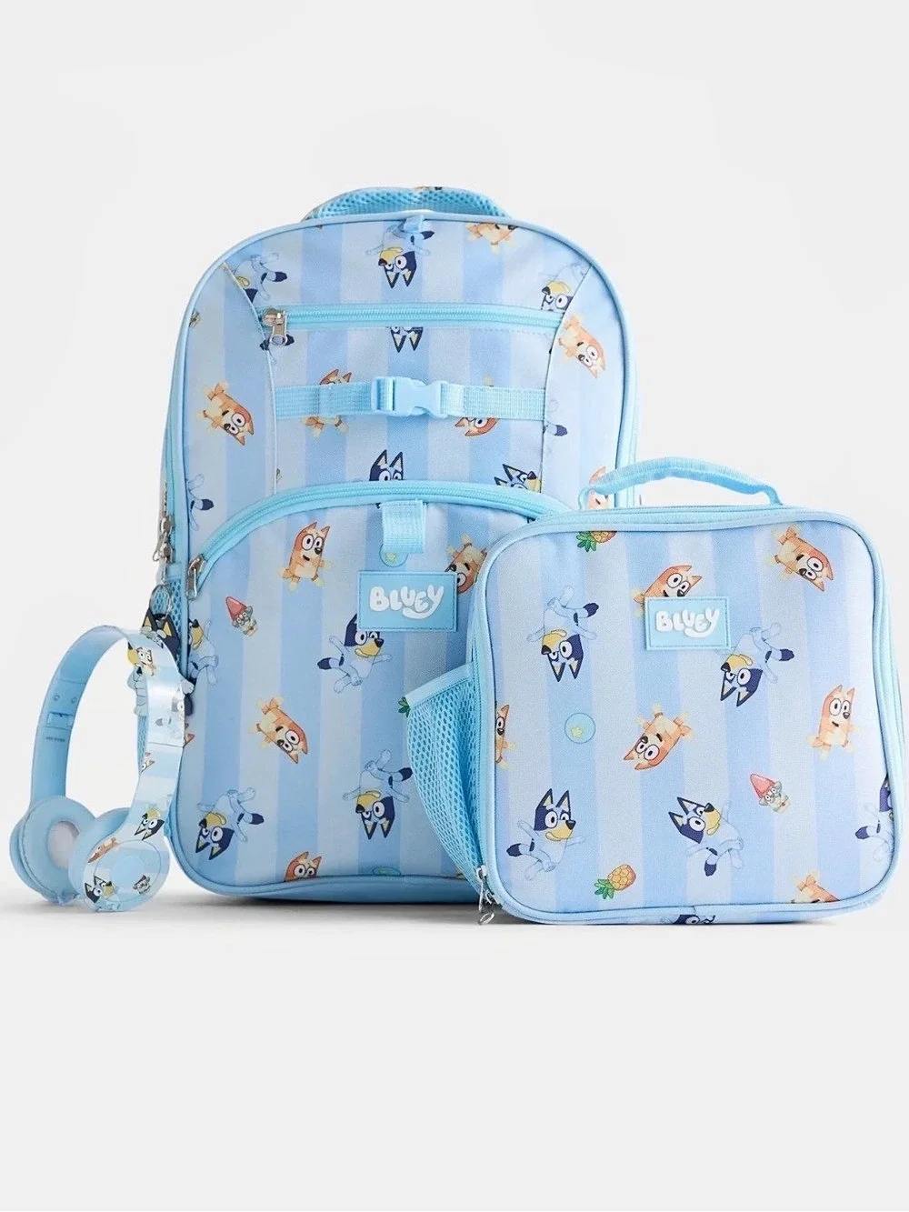 Bluey Bluey Studio Grade Backpack with Headphones Blue & White NWT